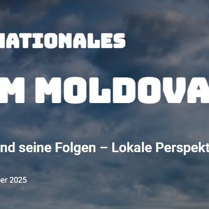 Ausschnitt eines Plakats zur Tagung mit Titel und Datum. Im Hintergrund ein dunkler, bewölkter Himmel..