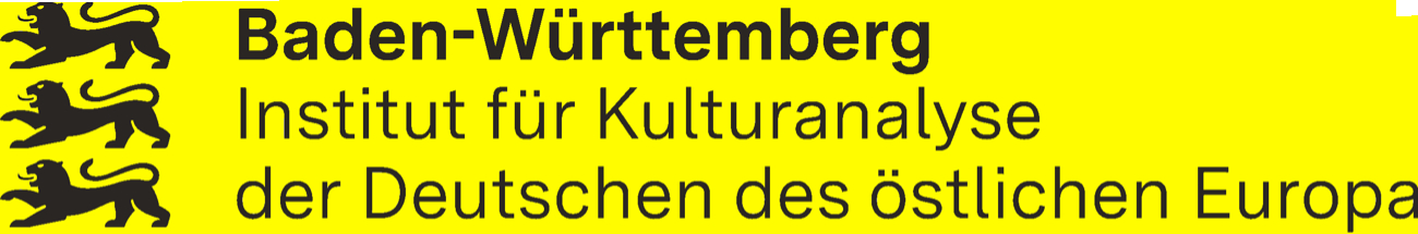 Ein gelbes Feld mit dem Logo von Baden-Württemberg und dem Namen des Instituts.