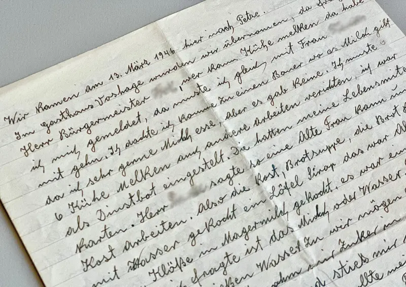 Handschriftlich geschriebenes Brief.