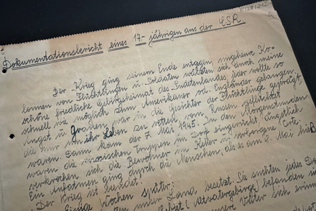 Ausschnitt aus dem Zeitzeugenbericht 