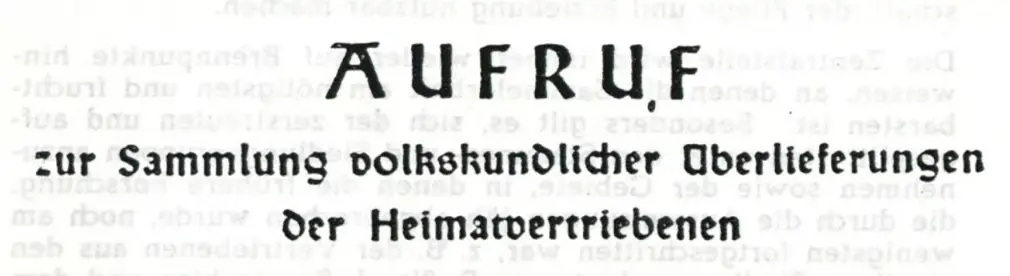 Ausschnitt aus Johannes Künzigs 1951 publiziertem Aufruf.